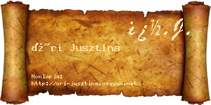 Őri Jusztina névjegykártya